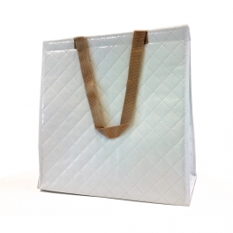 Sac isotherme blanc anses dorées Sac isotherme blanc anses dorées