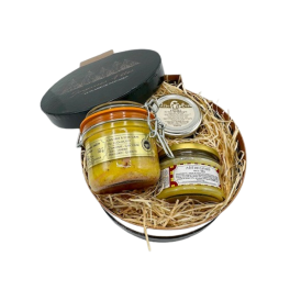 Boîte boule sapins cuivrés