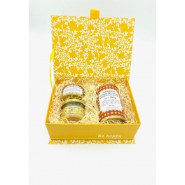 Coffret jaune fleuri