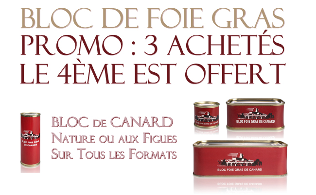 Promotion du moment sur les blocs de foie gras de canard